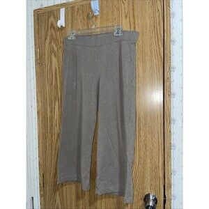 Pure J Jill Slim Leg Cropped Brown Pull On Knit Pants Womens Size 8 beige Ladies